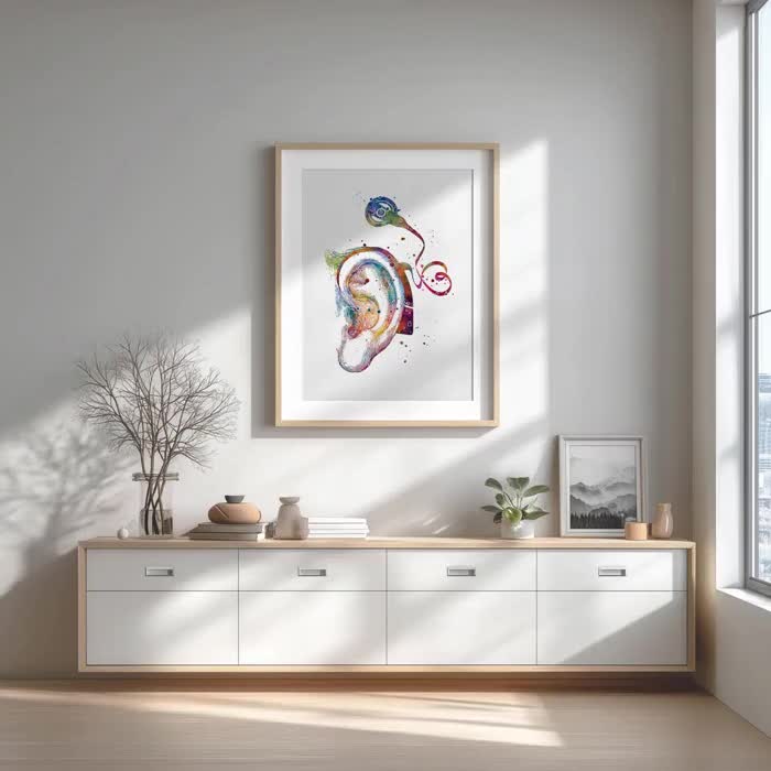 Cochlear Implant Print, Hearing Loss Wall Art, Audiologist Gift